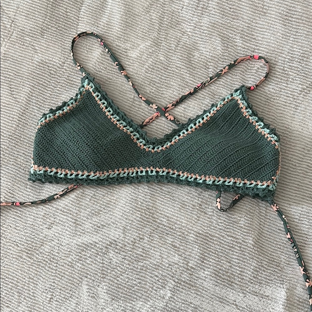 Green Knit Bralette bikini